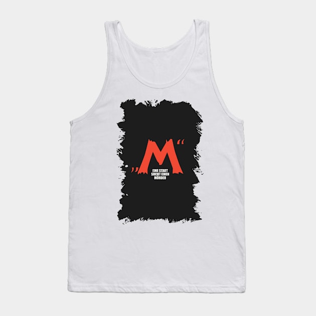 Fritz Lang's Masterpiece: 'M' Tribute Tee - Noir Elegance Tank Top by Boogosh